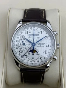 Longines Master Collection L2.673.4.78.3 Automático Esfera Plateada Fase Lunar Marrón - Imagen 1 de 5