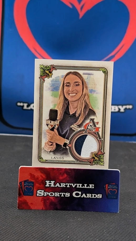 SARAH LANGS 2023 TOPPS ALLEN & GINTER SPORTS REPORTER RESEARCH SHIRT PATCH RELIC - Image 1 of 2