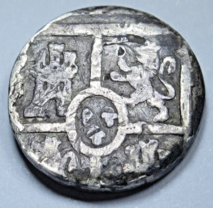 Spanish Colonial 8 Reales Center Plug With Countermark Rare Antique 1700's Coin - Picture 1 of 4