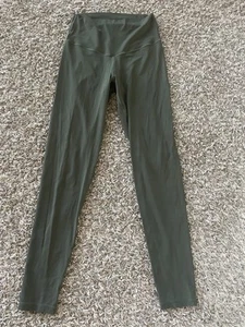 Aerie Offline Leggings Real Me 7/8 Length Hi-Rise Olive Green Medium Long Inseam - Picture 1 of 5