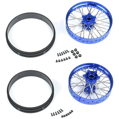 Pro-Line 1/4 Pro-Spec Alum V2 Front / Rear Wheels Set Blue (2) for Promoto-MX - Image 1 of 2
