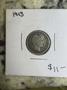 1913 Barber Silver Dime, circulated But Very Good Condition! I Combine Shipping - Picture 1 of 3