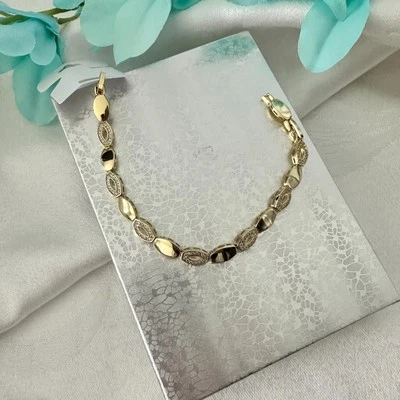 Pulsera ajustable XP enchapada en oro 14K eslabón ovalado oro laminado Foto 1 de 4