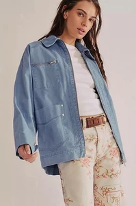 Chaqueta de lona We The Free Easy That XL otoño cielo nueva con etiquetas - Imagen 1 de 13