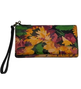 Muñequera Patricia Nash Valentia Cuero Italiano Billetera Floral Cierre Magnético - Imagen 1 de 13