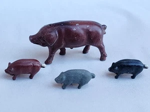Lot of ( 3 ) Antique / Vintage Cast Metal Diecast Iron Miniature Toy Pigs - Picture 1 of 5