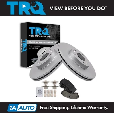 Kit de pastilhas de freio dianteiro TRQ e rotor rotor de freio para 2006-2013 Mazda 6 - Imagem 1 de 4