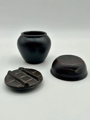 Mini Onggi Korean 3 Piece 150 ml (2/3 C) Pottery Clay Jar Pot Kimchi 2.25" Diam - Image 1 of 4