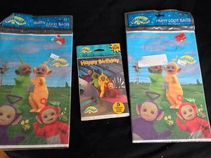Telletubbies new birthday cards (5) and new party bags (16) Total Of 21 Pieces - Picture 1 of 7