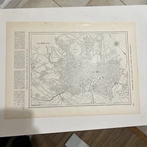 Antique 1908 Map Of Washington DC (district Of Columbia) 11x15 Inches - Picture 1 of 12
