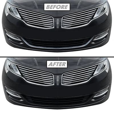 Chrome Delete Blackout Vinyl Overlay for 2013-16 Lincoln MKZ Front Bumper Trim - Image 1 of 4