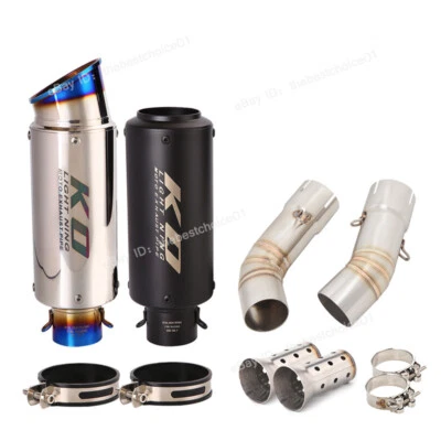 Sistema de tubo medio de escape 51 mm deflector punta silenciador deslizable para Ducati 848 1098 1198 Foto 1 de 4