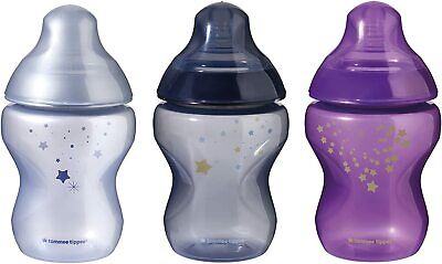 Tommee Tippee Closer To Nature Baby Bottles 260ml Pack Of 3 Midnight Skies • 14.45£