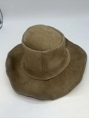 Chapéu de cowboy vintage estrela do norte couro Indiana Jones bronzeado fantasia grande - Imagem 1 de 4