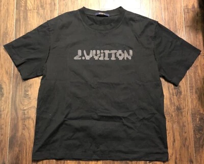 2000 美元路易威登黑色 2054 收藏 T 恤 XL — 第 1/4 张图片