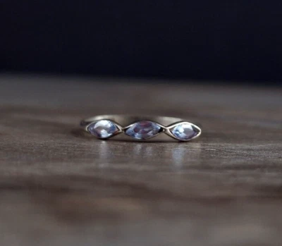 Ring Silber 925 Zirkonia blau 15,0 mm - zart & wunderschön funkelnd Vorsteckring - Bild 1 von 4