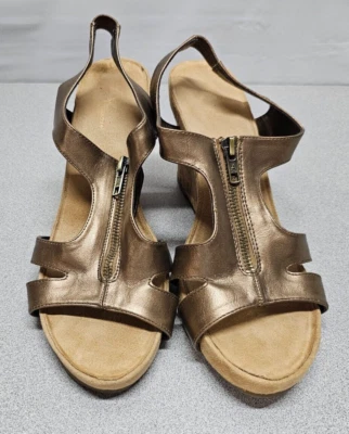 Zapatos de salón A2 aerosoles para mujer talla 10 con tiras de cobre 3,5" corcho cuña cremallera Foto 1 de 4