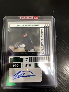 2022 Jason Dominguez Auto 1/50 Panini Contenders Baseball First On Print Emerald