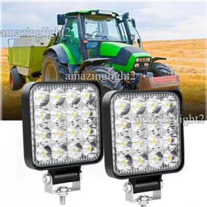 2PCS Square 4" LED WORK LIGHT Spot Flood Fit John Deere 4650 4630 4230 4040 2520 - Picture 1 of 12