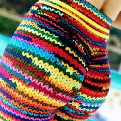 Leggings coloridos de punto arco iris talla grande Foto 1 de 3