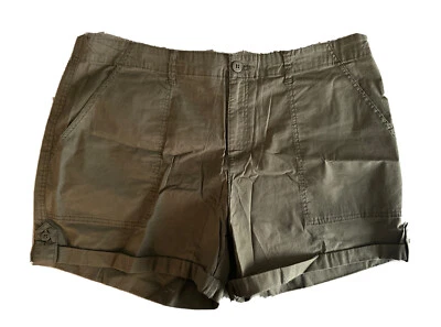 Sanctuary Clothing Green Olive Cuffed Hem Utility Style Shorts Women 2X - Image 1 of 3
