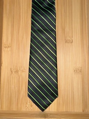 Apt. 9 Green Striped Polyester Tie - 58L 3.0W - Image 1 of 2