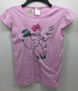 NEW Gymboree Girls Sz 10 Purple Pink Fox Silver Glitter Bow Top Shirt 2015 NWT - Picture 1 of 6