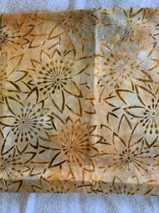 1 Yard 4”Quilt Quality Batik Fabric Floral (405v) - Picture 1 of 4