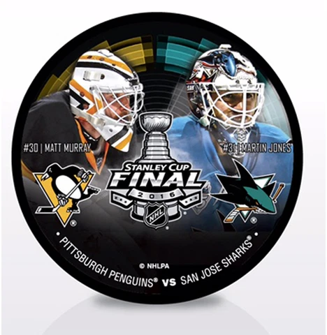 2016 Stanley Cup Playoffs Dueling Hockey Puck Matt Murray vs Martin Jones -FINAL Cover