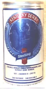 1971 - Kentucky Derby Winner/Sterling Beer Can in Ex. Con - CANNONERO II - Picture 1 of 1