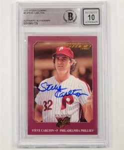 Steve Carlton signed 2002 Donruss Studio Classic 5 card Phillies BAS 10 auto (A) - Picture 1 of 2