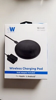 Just Wireless 15W Wireless Charging Pad with Wall Adapter - For Apple & Android  - Image 1 of 2
