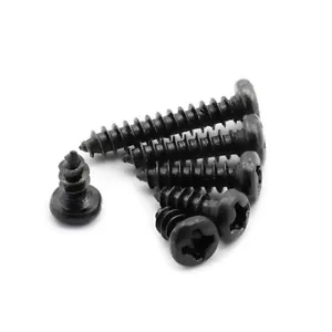 M3 Black Steel Phillips Pan Head Self Tapping Screws Sheet Metal Wood Screws - Picture 1 of 10