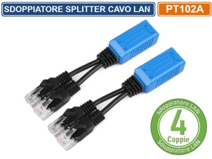 CONFEZIONE 4 COPPIE ADATTATORE SDOPPIATORE PER CONNESSIONI IP NETWORK LAN RJ45 - Foto 1 di 5