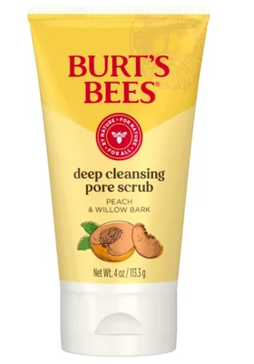 Burt's Bees Peach & Willow Bark Deep Pore Exfoliating Facial Scrub Unscented 4oz - Image 1 of 4