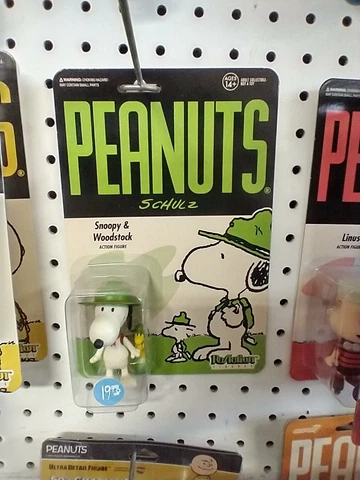 Peanuts Beagle Scout Snoopy & Woodstock Super7 ReAction Figure 3.75’’ Schulz Cover
