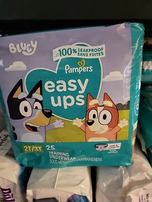(2) Pampers Easy Ups размер 2T-3T синее тренировочное белье - Изображение 1 из 2