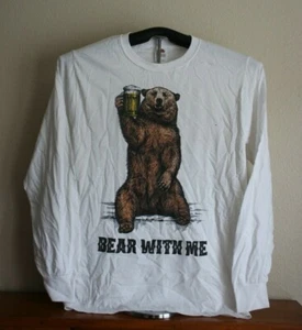 BEAR WITH ME Long Sleeve T-Shirt, Small, White - Picture 1 of 5