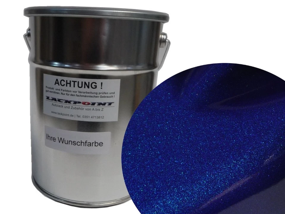 1 Liter 1K Autolack Kunstharz Nacht Blau Metallic Lackpoint Glanz Trendlack ! - Bild 1 von 1