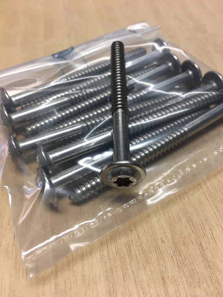 VITE ACCIAIO INOX A4 6x72,5 TESTA BOMBATA FLANGIATA PARZ .FILET. TORX T30  10PZ - Immagine 1 di 1