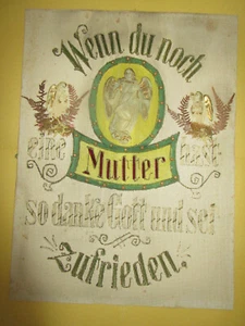 ALTES SPRUCHBILD HAUSSEGEN SINNSPRUCH STICKEREI JUGENDSTIL CELLULOID-MOTIV NR 1 - Bild 1 von 8