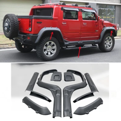 For Hummer H2 Matte Black Large Side Profile Wheel Eyebrow Fender Flare 2003-09 Foto 1 de 4
