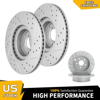 For Subaru XV Crosstrek Forester Front & Rear Drilled Disc Brake Rotors Kit - Imagem 1 de 4