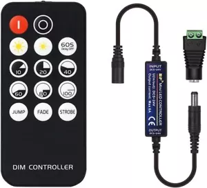 LED Controller Dimmer Schalter mit Fernbedienung DC5V-24V für einfarbig Streifen - Bild 1 von 9