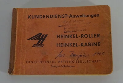Scheckheft / Kundendienstheft Heinkel Kabine / Roller bis Baujahr 1960 - Bild 1 von 4