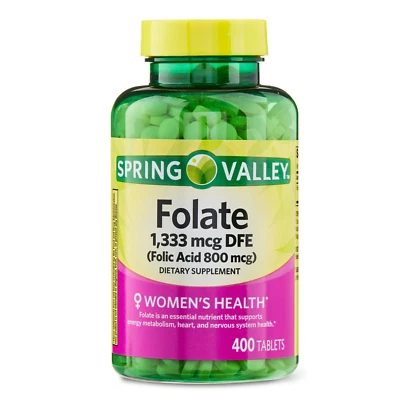 Spring Valley Folate Dietary Supplement, 1,333 mcg DFE, 400 Count - Image 1 of 4