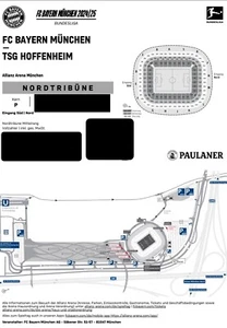 FC Bayern München vs TSG Hoffenheim 2 Tickets - Nordtribüne nebeneinander - Bild 1 von 1
