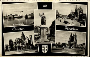 Haarlem Mehrbild Grußkarte 1957 Grote Kerk Amsterdamse Poort Kathedral St. Bavo - Picture 1 of 1