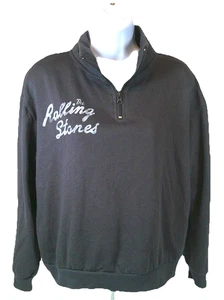 The Rolling Stones Women's 1/4 Zip Sweatshirt Large Checker Tongue Back Graphic - Picture 1 of 7