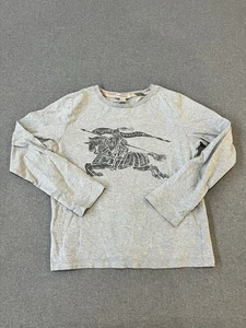 Camisa Burberry Talla 10Y Manga Larga Gris Diseño Caballero Ecuestre Oficial Logo - Imagen 1 de 8